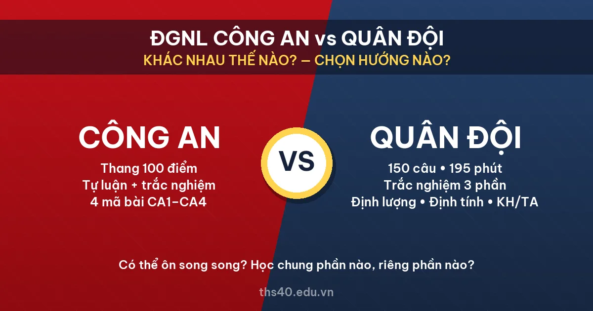 ĐGNL Công an và Quân đội khác nhau thế nào?